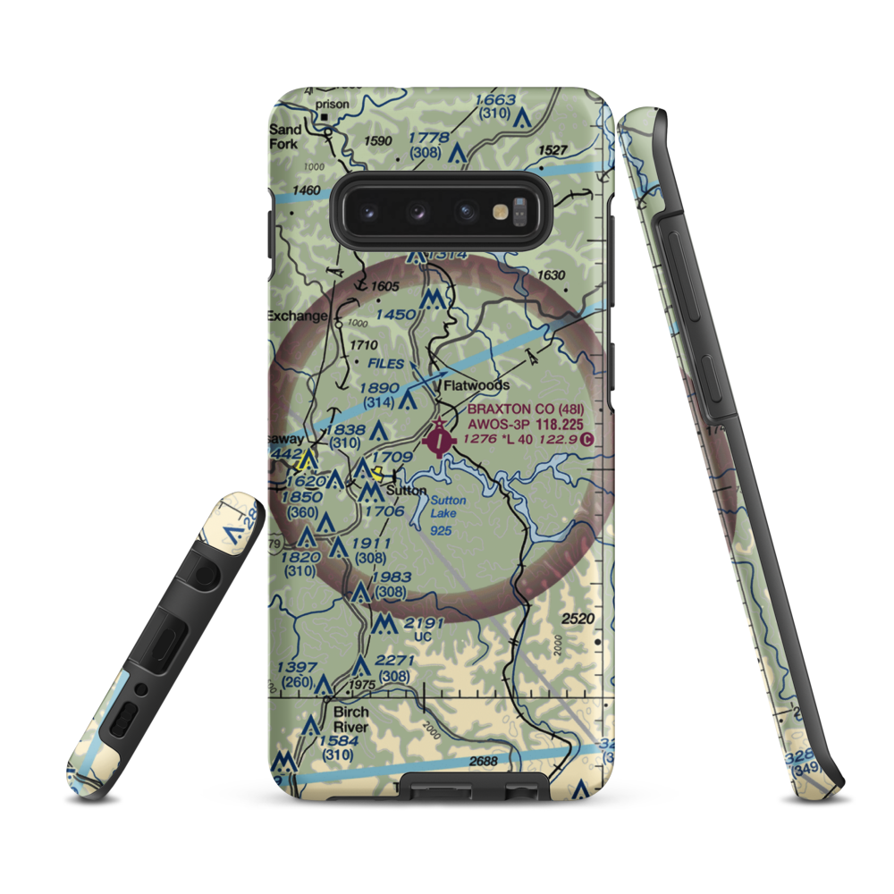 Braxton County Airport (48I) VFR Sectional Samsung Phone Case Samsung Galaxy S10 Plus model shown