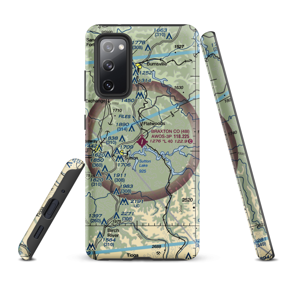 Braxton County Airport (48I) VFR Sectional Samsung Phone Case Samsung Galaxy S20 FE model shown