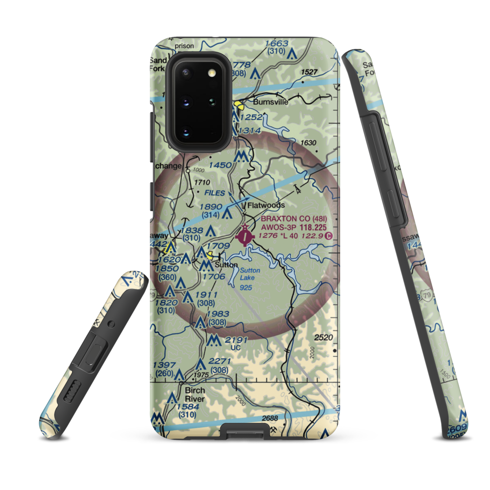 Braxton County Airport (48I) VFR Sectional Samsung Phone Case Samsung Galaxy S20 Plus model shown