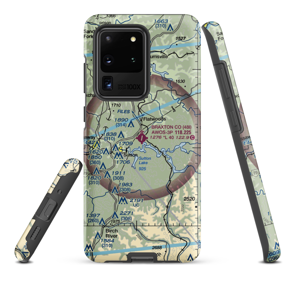 Braxton County Airport (48I) VFR Sectional Samsung Phone Case Samsung Galaxy S20 Ultra model shown