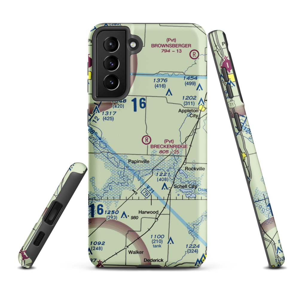 Breckenridge Airport (2MO4) VFR Sectional Samsung Phone Case Samsung Galaxy S21 FE model shown