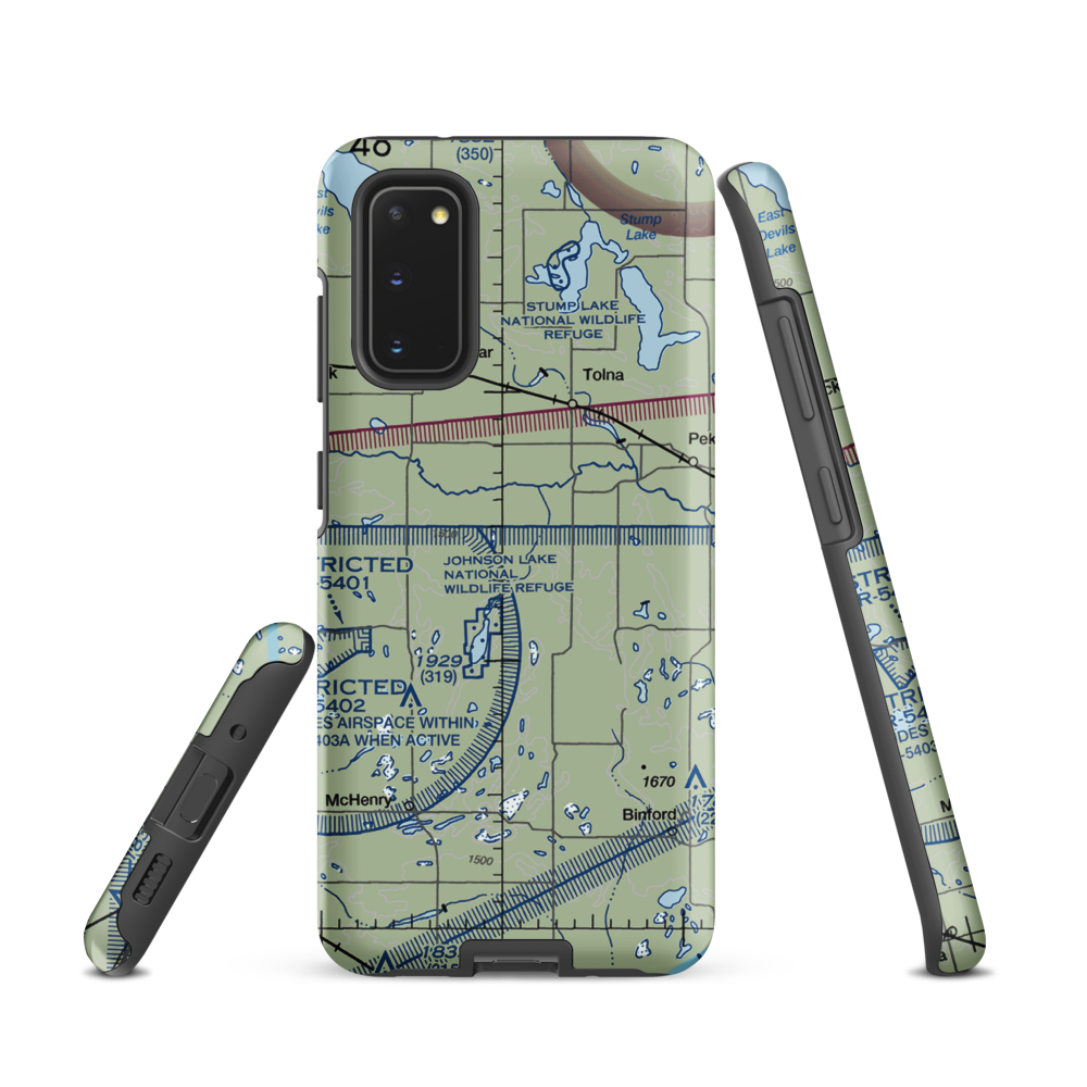 Breckheimer Airport (19ND) VFR Sectional Samsung Phone Case Samsung Galaxy S20 model shown