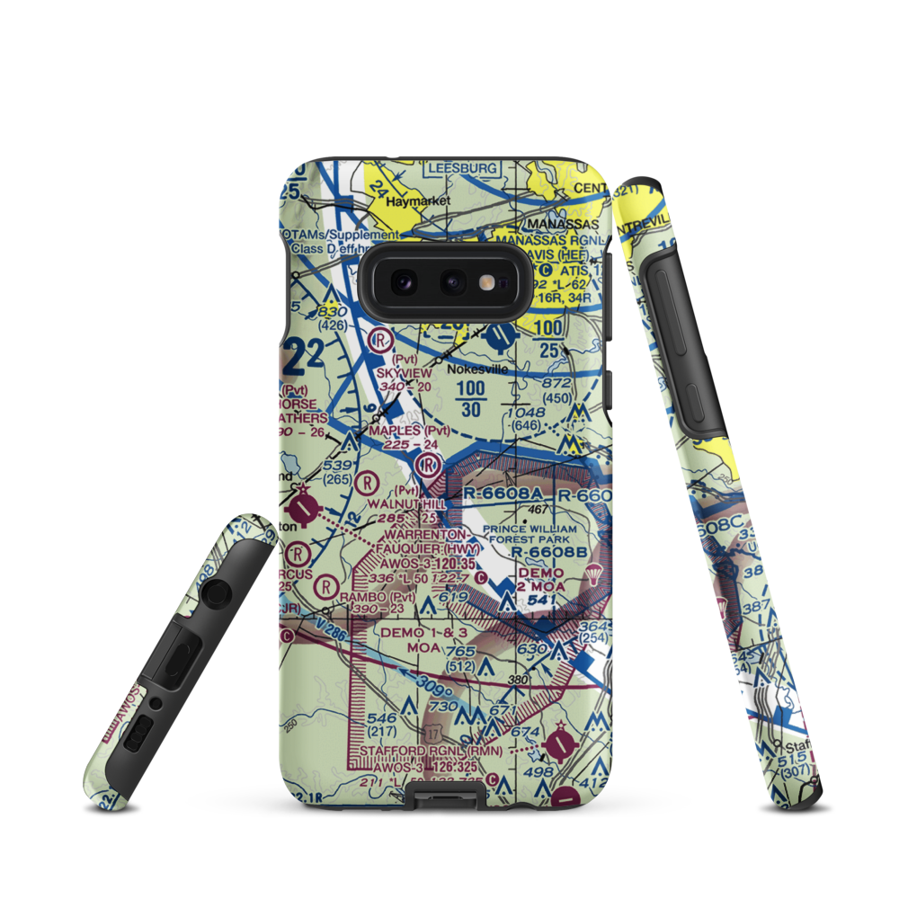 Breeden Airport (VA66) VFR Sectional Samsung Phone Case Samsung Galaxy S10e model shown