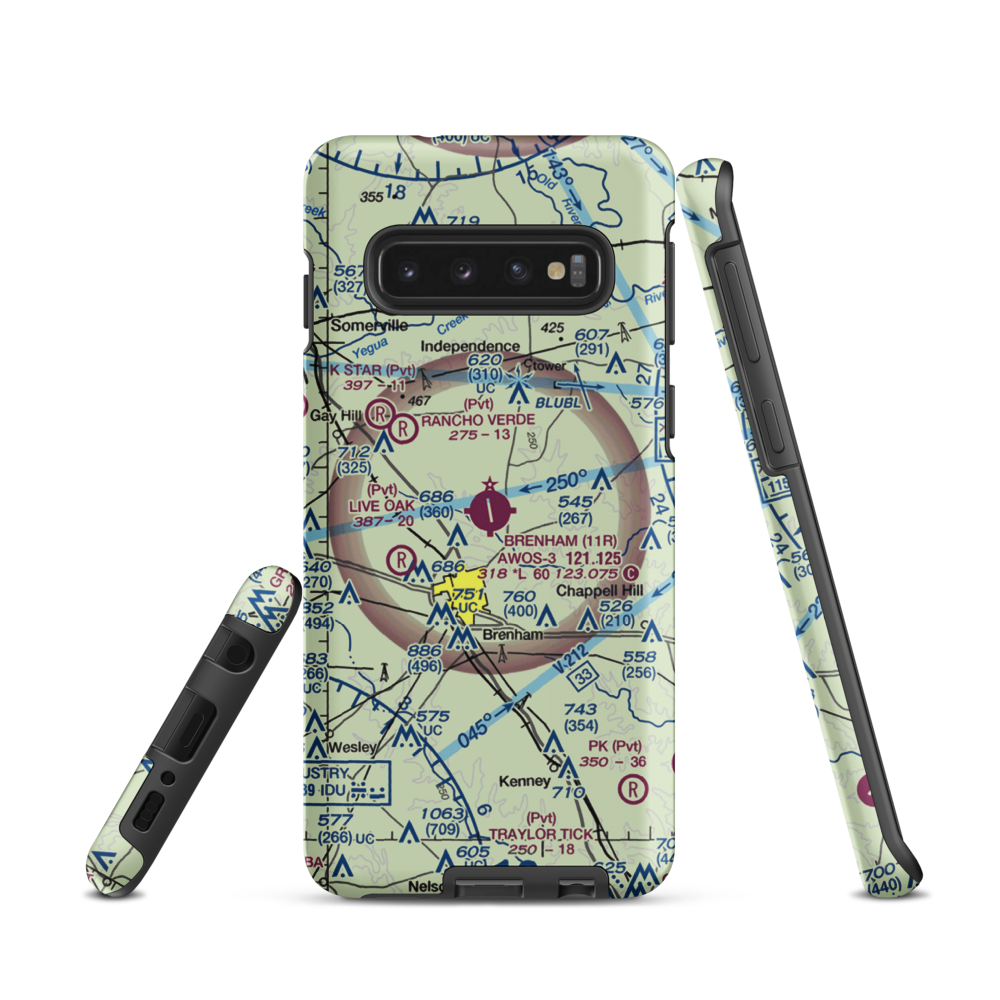 Brenham Municipal Airport (11R) VFR Sectional Samsung Phone Case Samsung Galaxy S10 model shown