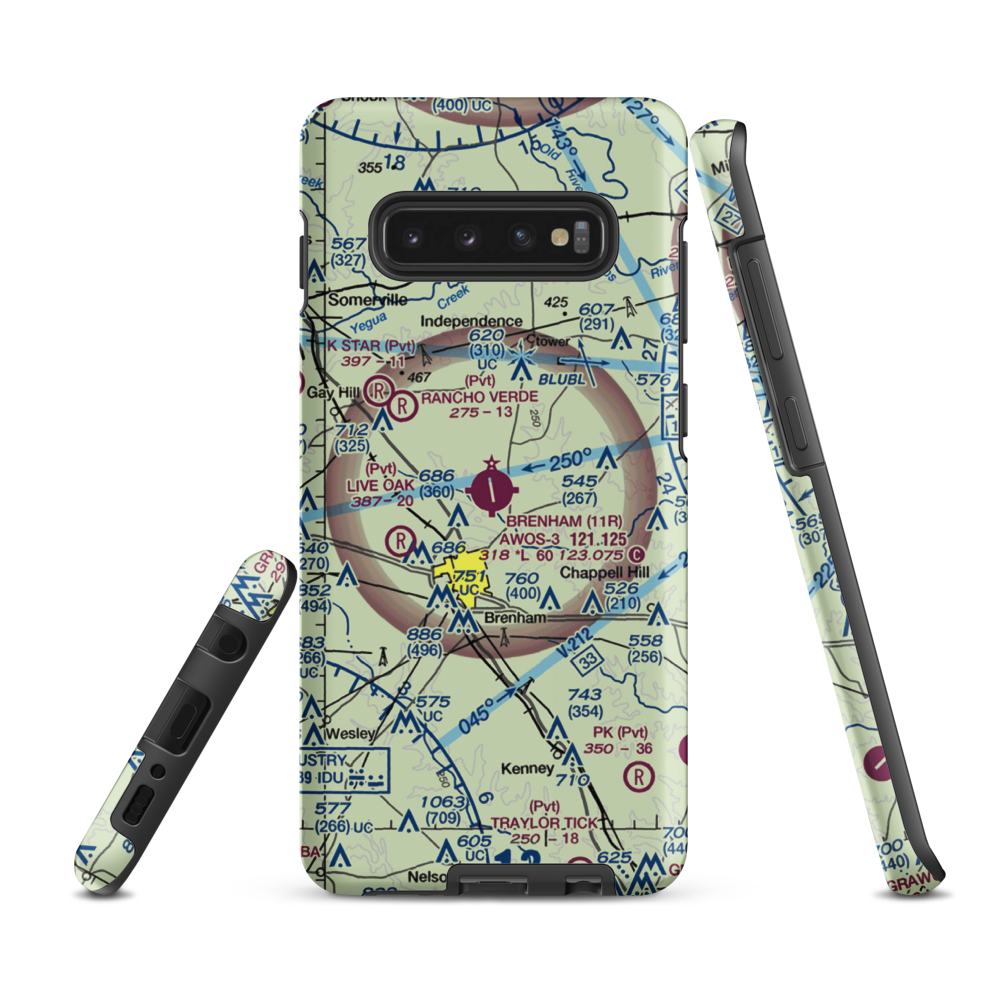Brenham Municipal Airport (11R) VFR Sectional Samsung Phone Case Samsung Galaxy S10 Plus model shown