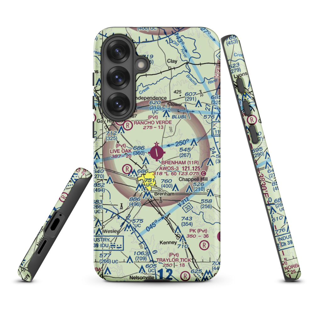 Brenham Municipal Airport (11R) VFR Sectional Samsung Phone Case Samsung Galaxy S25 Plus model shown