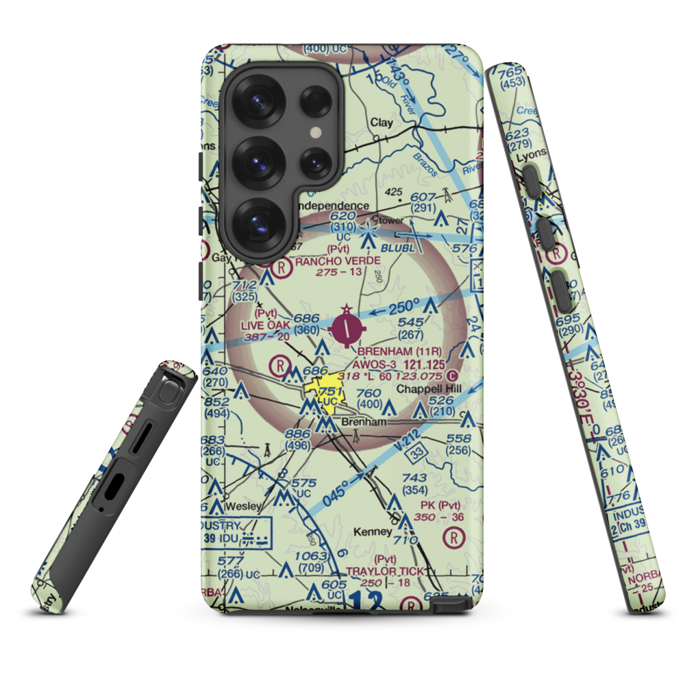 Brenham Municipal Airport (11R) VFR Sectional Samsung Phone Case Samsung Galaxy S25 Ultra model shown