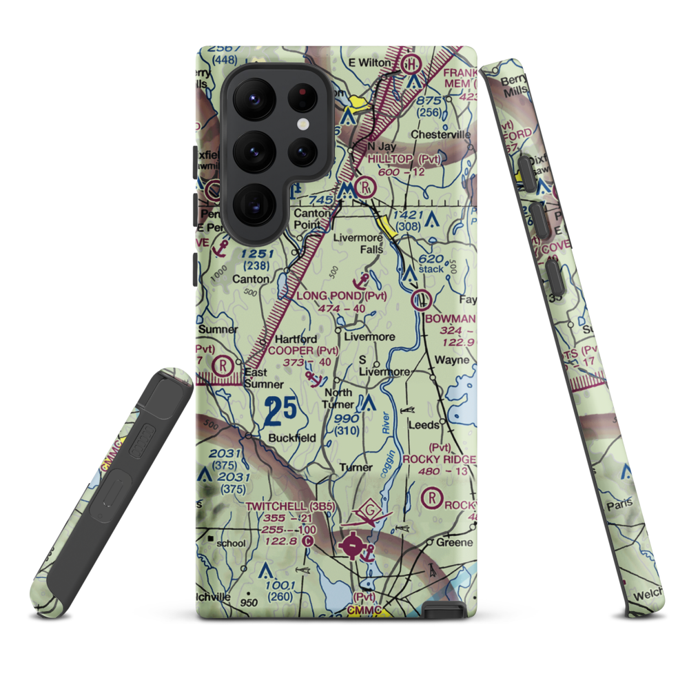 Brettuns Pond Seaplane Base (ME12) VFR Sectional Samsung Phone Case Samsung Galaxy S22 Ultra model shown