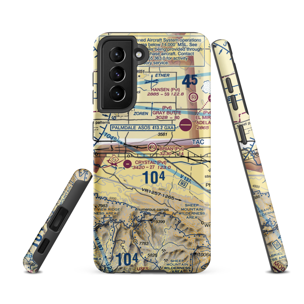 Brian Ranch Airport (CL13) VFR Sectional Samsung Phone Case Samsung Galaxy S21 FE model shown