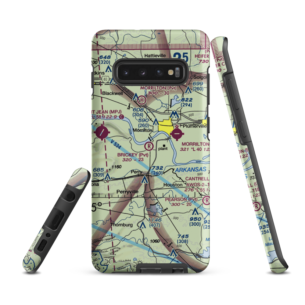 Brickey Private Airport (AR43) VFR Sectional Samsung Phone Case Samsung Galaxy S10 Plus model shown