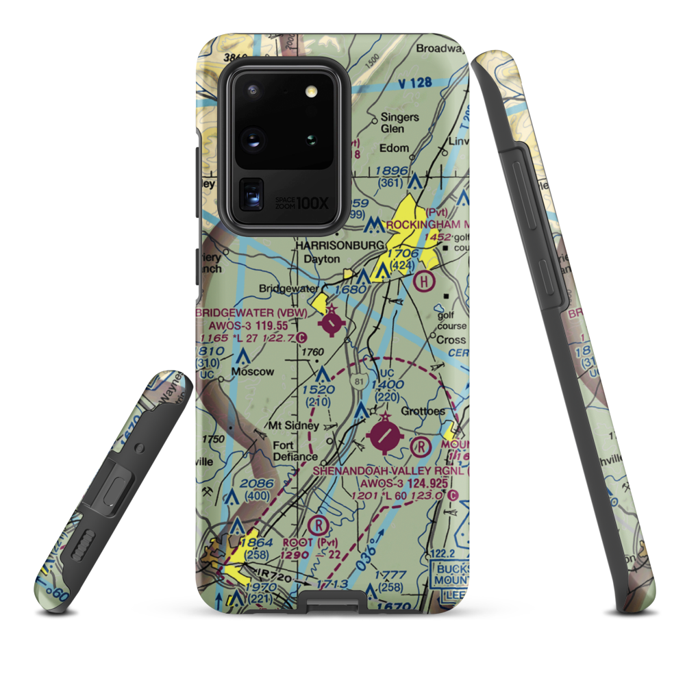Bridgewater Air Park (VBW) VFR Sectional Samsung Phone Case Samsung Galaxy S20 Ultra model shown
