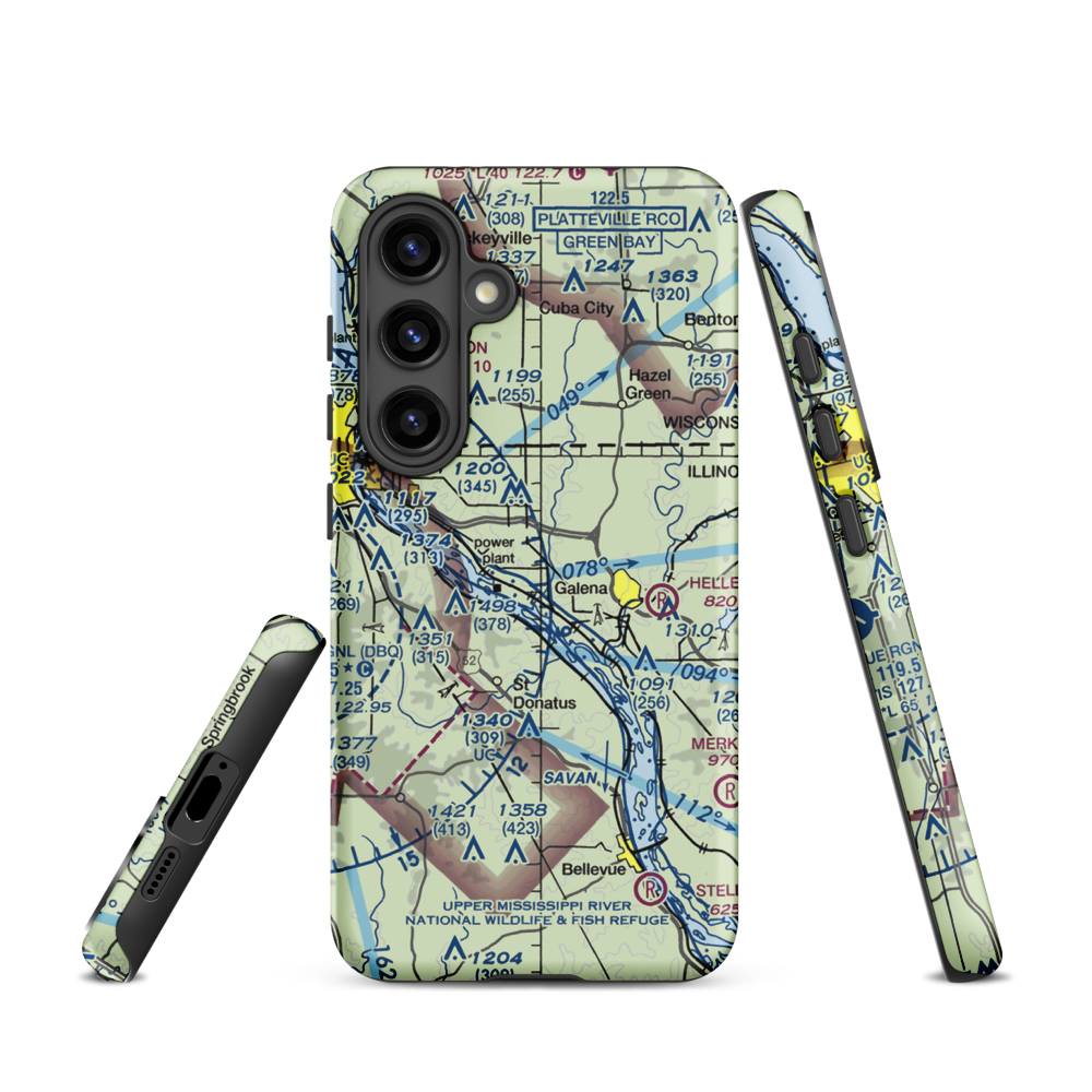 Briggs Brothers Airfield (77LL) VFR Sectional Samsung Phone Case Samsung Galaxy S24 model shown
