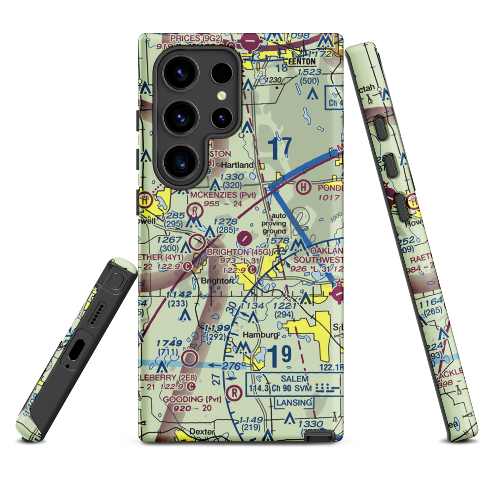 Brighton Airport (45G) VFR Sectional Samsung Phone Case Samsung Galaxy S24 Ultra model shown