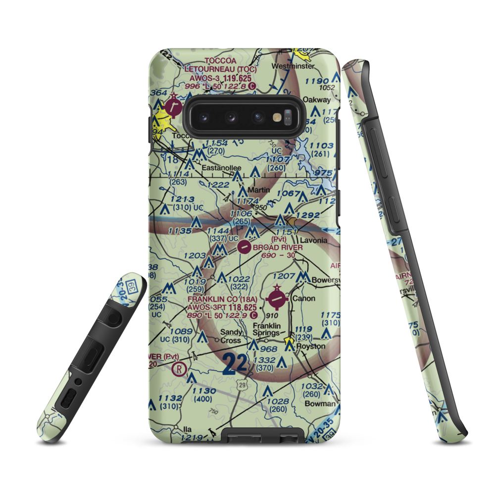 Broad River Air Park (3GE3) VFR Sectional Samsung Phone Case Samsung Galaxy S10 Plus model shown