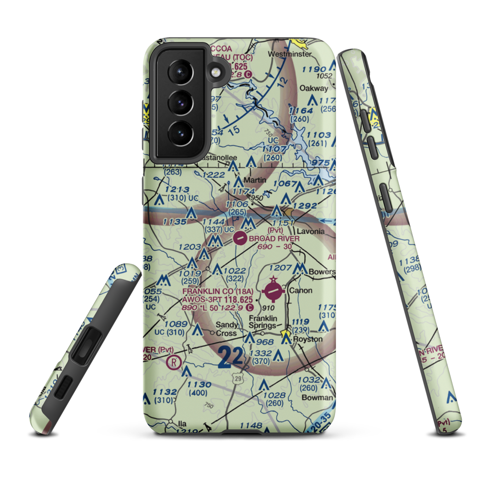 Broad River Air Park (3GE3) VFR Sectional Samsung Phone Case Samsung Galaxy S21 FE model shown