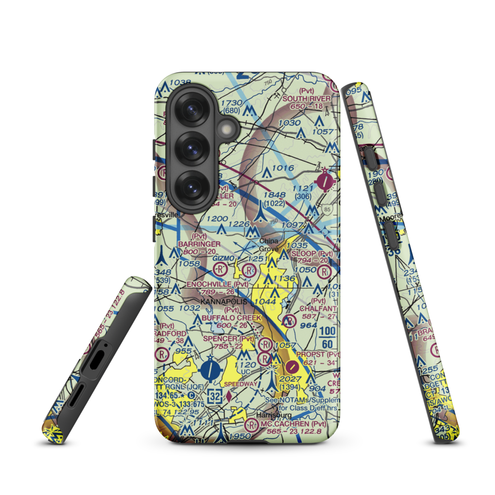 Broadway Airfield (44NC) VFR Sectional Samsung Phone Case Samsung Galaxy S25 model shown