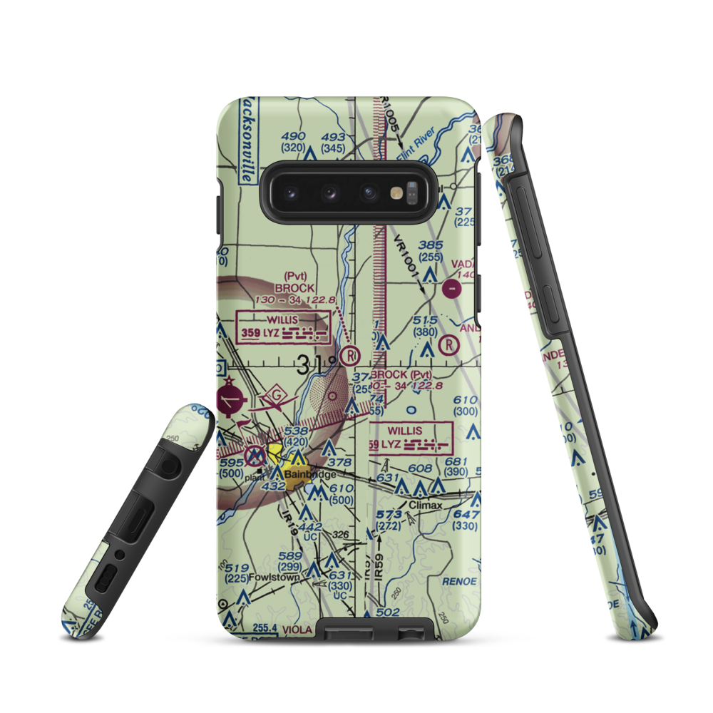 Brock Airpark (83GA) VFR Sectional Samsung Phone Case Samsung Galaxy S10 model shown