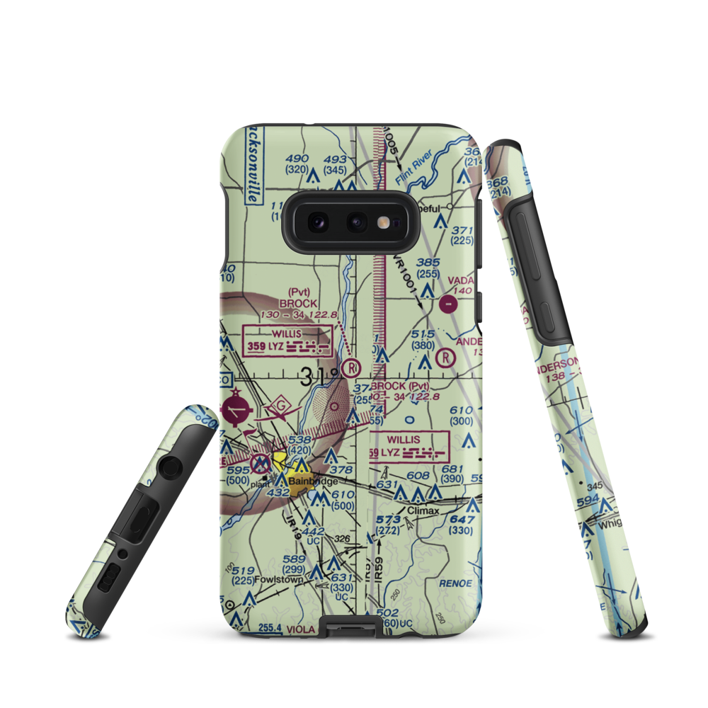 Brock Airpark (83GA) VFR Sectional Samsung Phone Case Samsung Galaxy S10e model shown