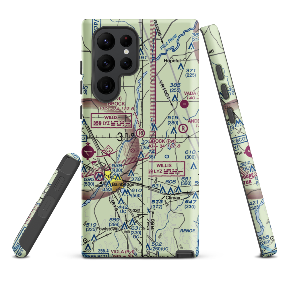 Brock Airpark (83GA) VFR Sectional Samsung Phone Case Samsung Galaxy S22 Ultra model shown