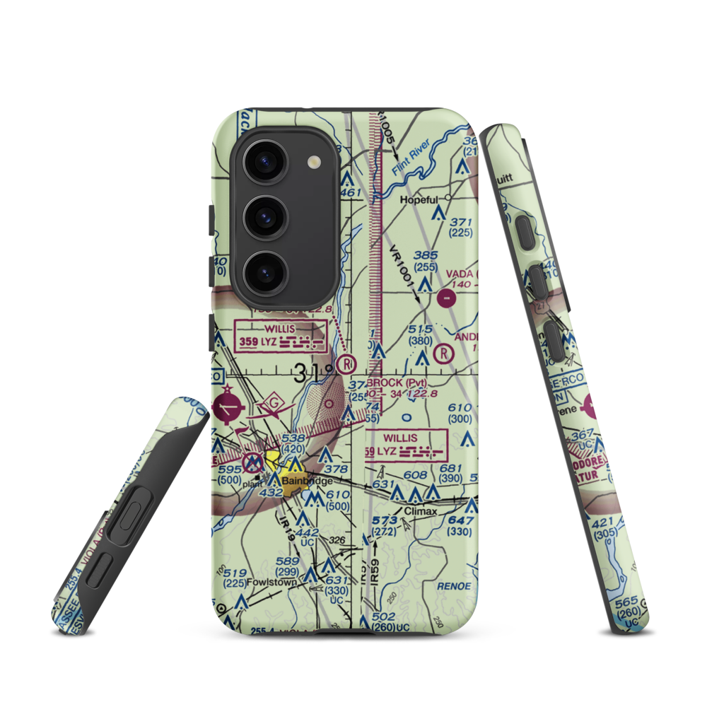 Brock Airpark (83GA) VFR Sectional Samsung Phone Case Samsung Galaxy S23 model shown