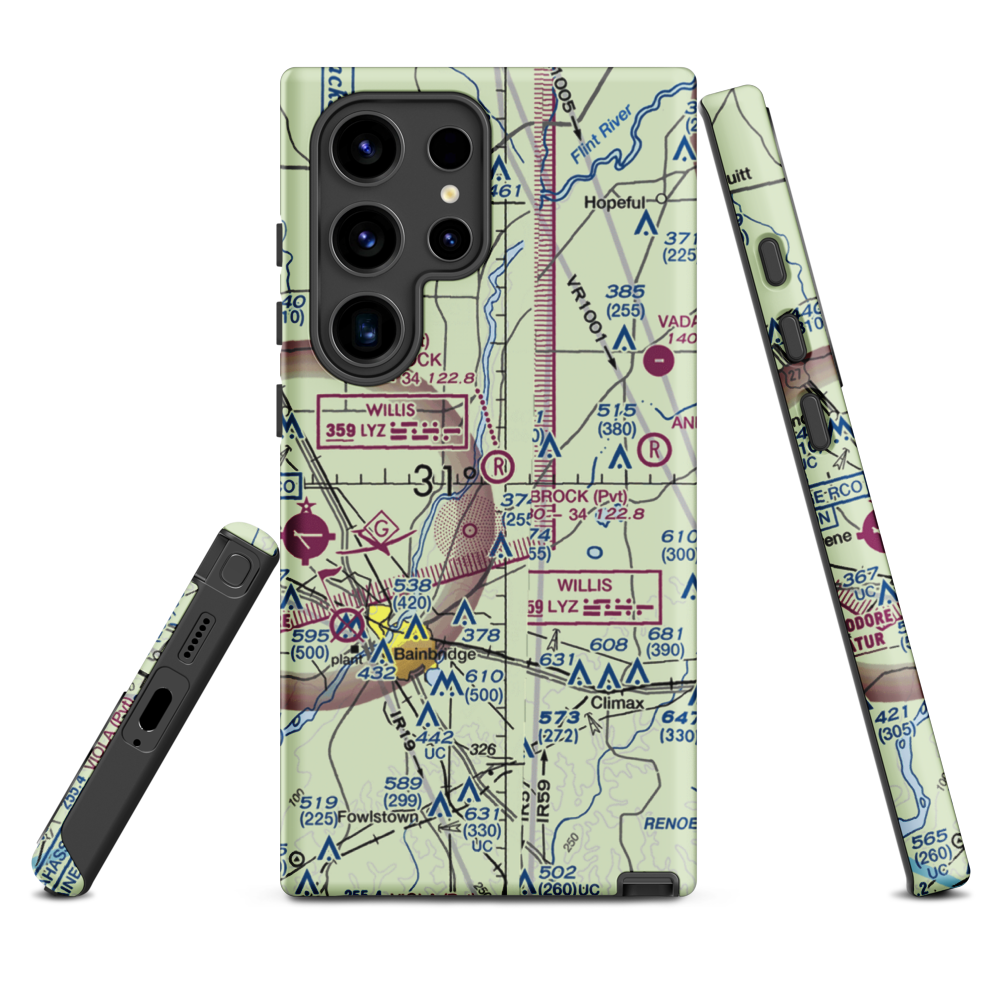 Brock Airpark (83GA) VFR Sectional Samsung Phone Case Samsung Galaxy S24 Ultra model shown