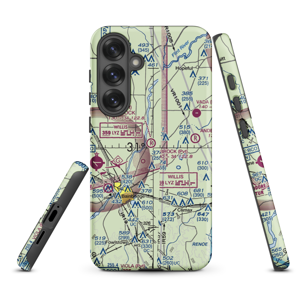 Brock Airpark (83GA) VFR Sectional Samsung Phone Case Samsung Galaxy S25 Plus model shown