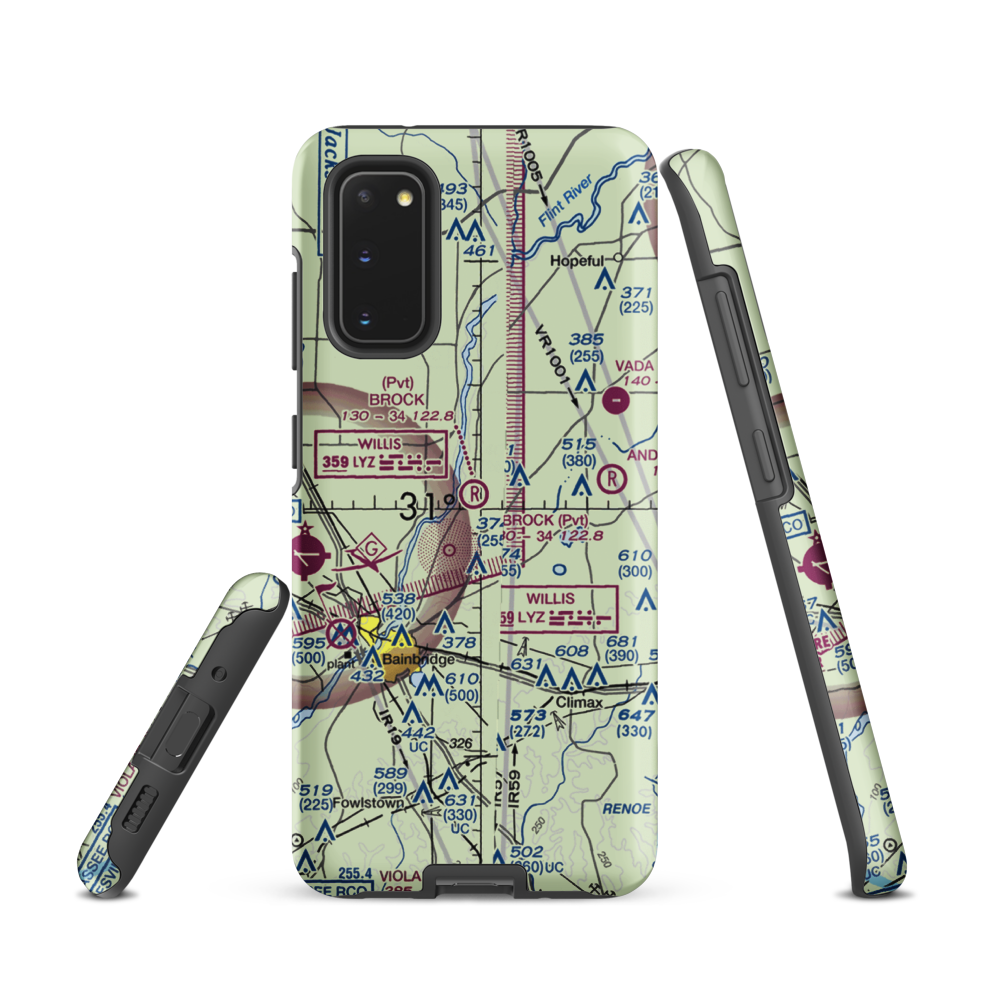 Brock Airpark (83GA) VFR Sectional Samsung Phone Case Samsung Galaxy S20 model shown