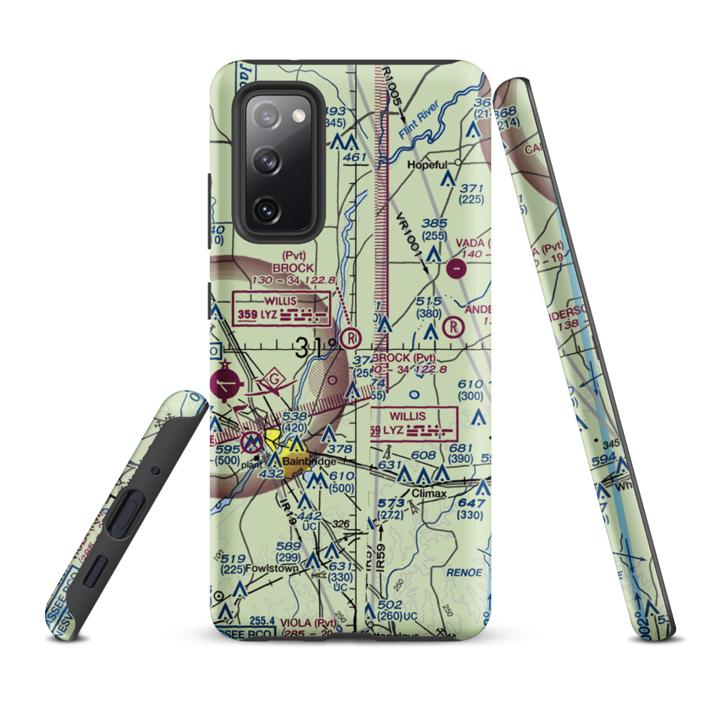 Brock Airpark (83GA) VFR Sectional Samsung Phone Case Samsung Galaxy S20 FE model shown