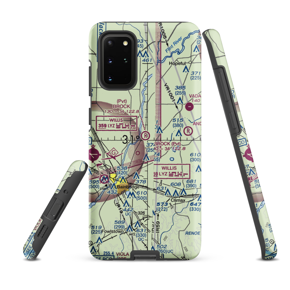 Brock Airpark (83GA) VFR Sectional Samsung Phone Case Samsung Galaxy S20 Plus model shown