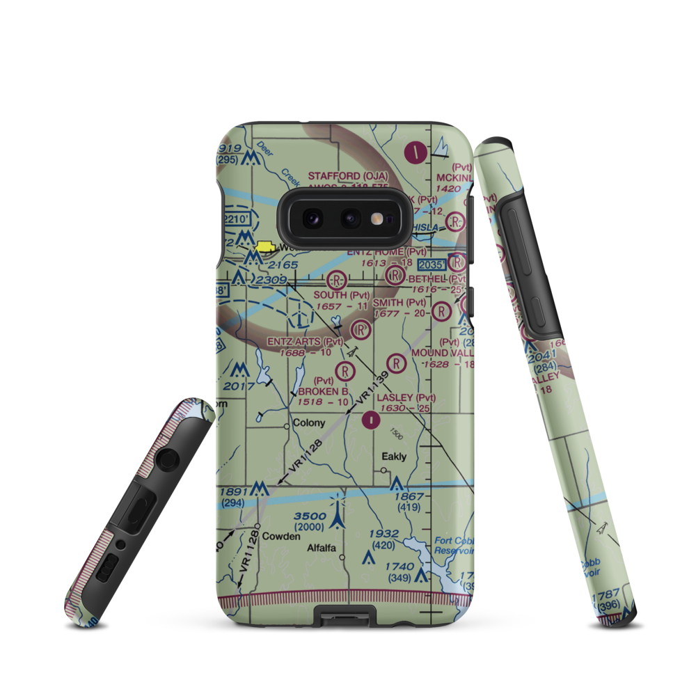 Broken B Airport (08OL) VFR Sectional Samsung Phone Case Samsung Galaxy S10e model shown