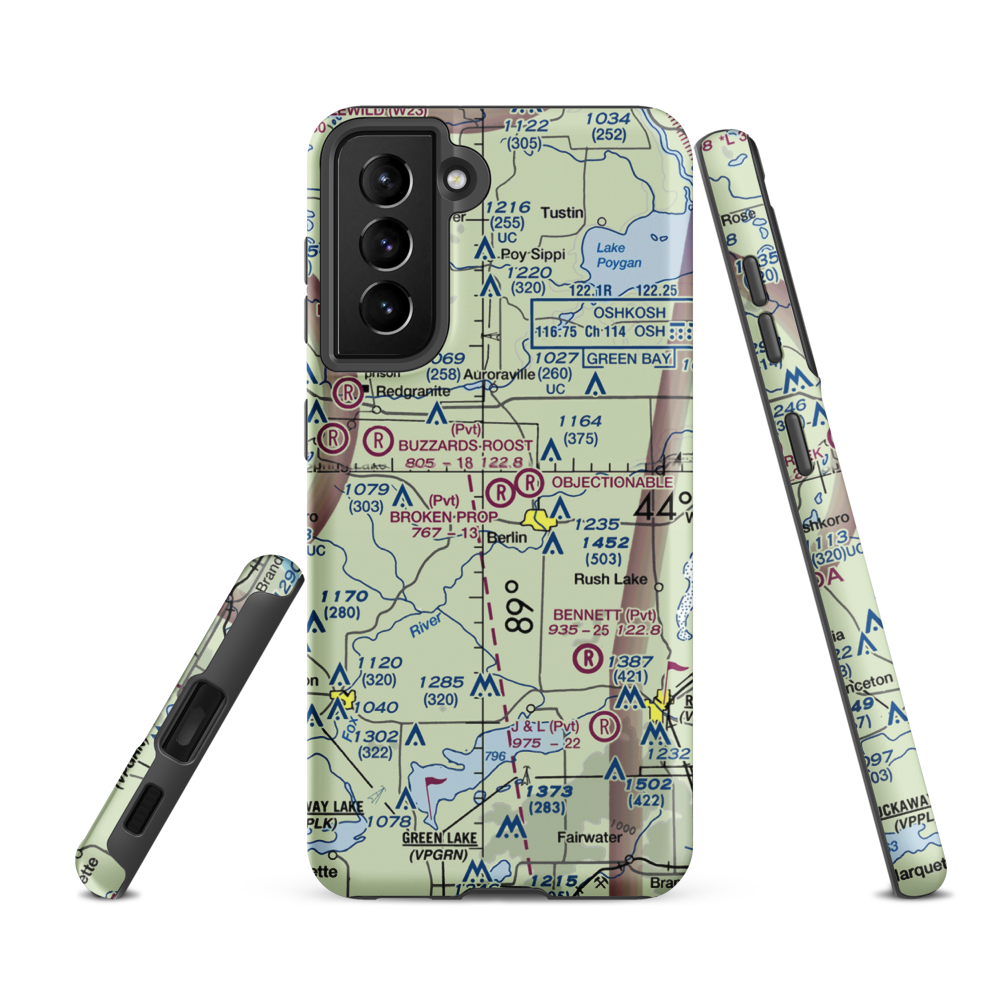Broken Prop Airport (WI55) VFR Sectional Samsung Phone Case Samsung Galaxy S21 Ultra model shown