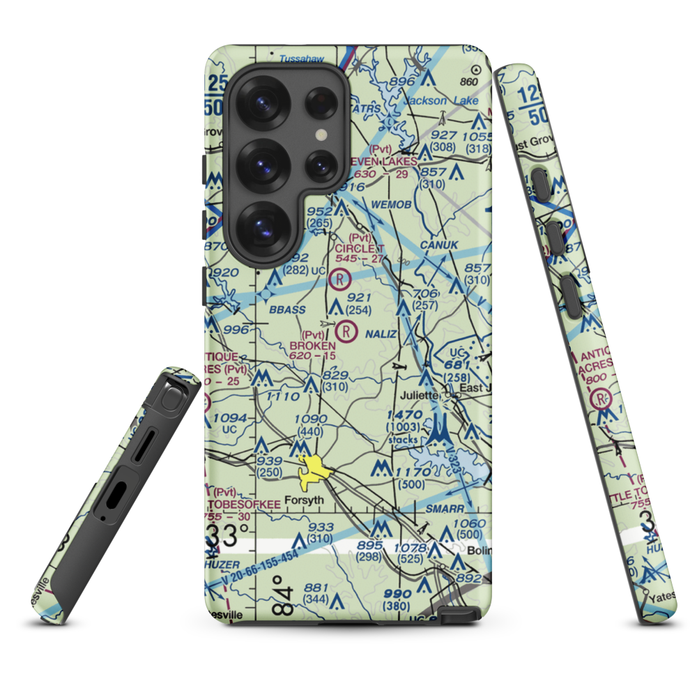 Broken Ranch Airport (GA76) VFR Sectional Samsung Phone Case Samsung Galaxy S25 Ultra model shown