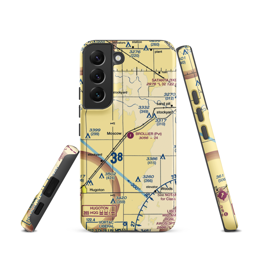 Brollier Airport (SN97) VFR Sectional Samsung Phone Case Samsung Galaxy S22 model shown