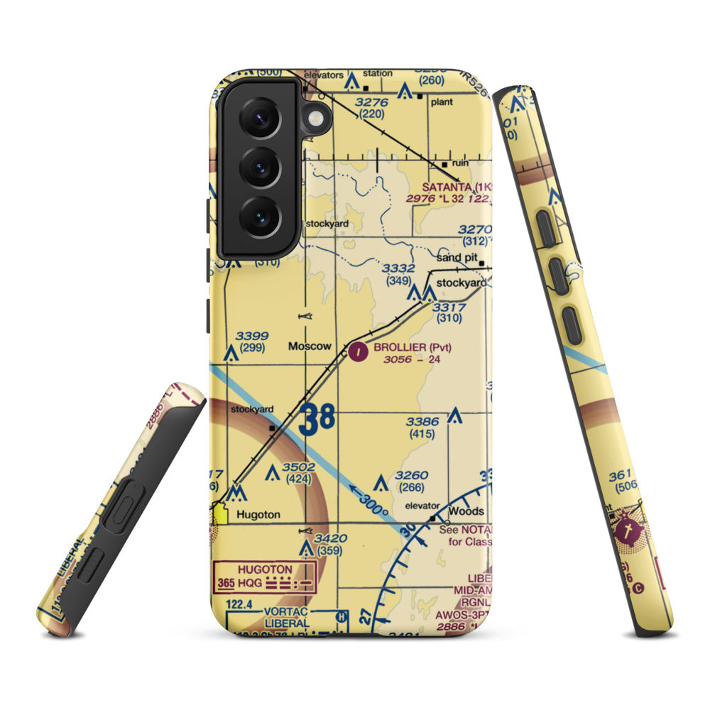 Brollier Airport (SN97) VFR Sectional Samsung Phone Case Samsung Galaxy S22 Plus model shown