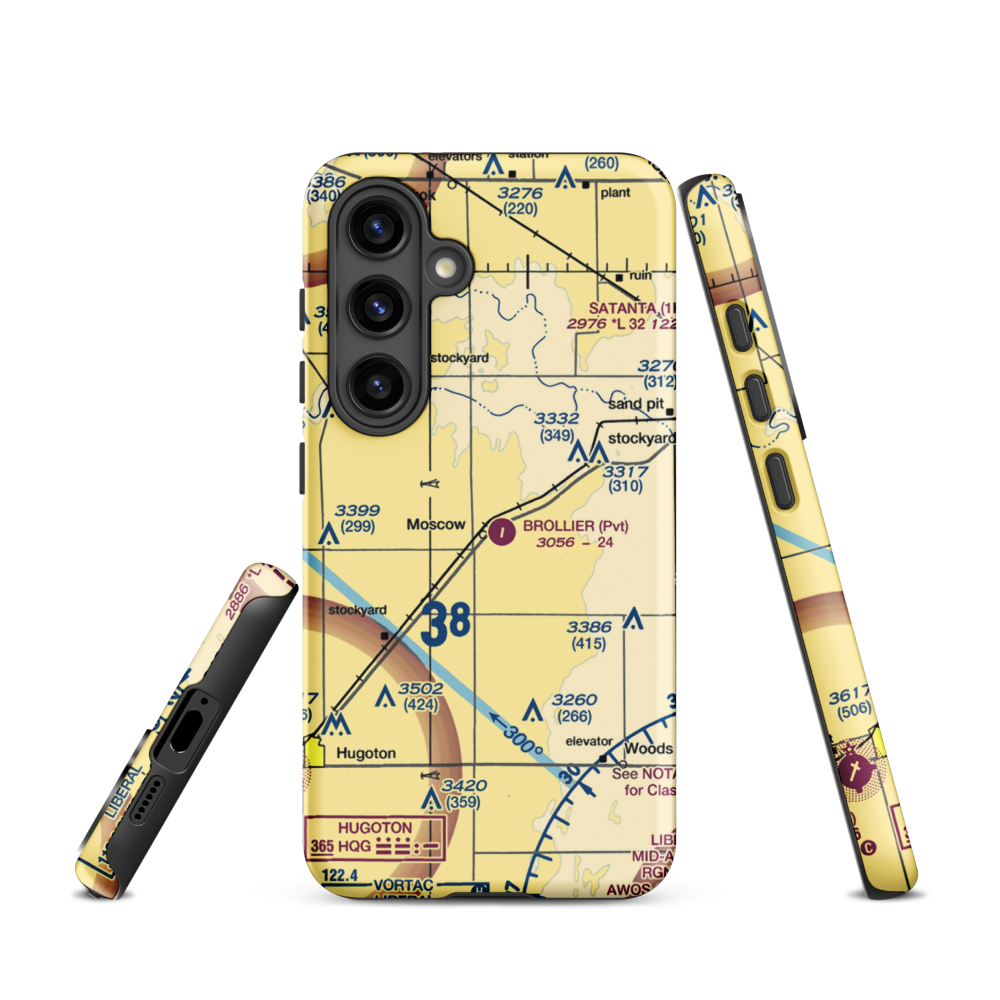 Brollier Airport (SN97) VFR Sectional Samsung Phone Case Samsung Galaxy S24 model shown