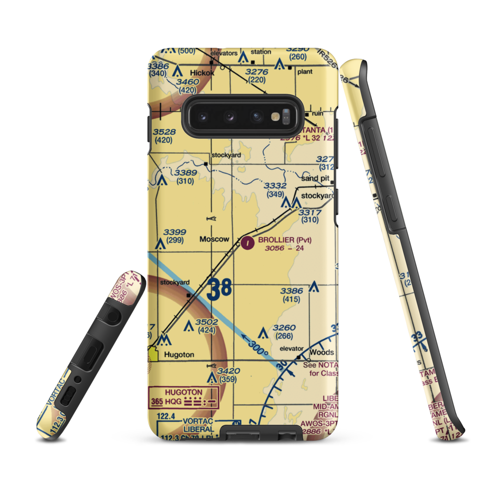 Brollier Airport (SN97) VFR Sectional Samsung Phone Case Samsung Galaxy S10 Plus model shown