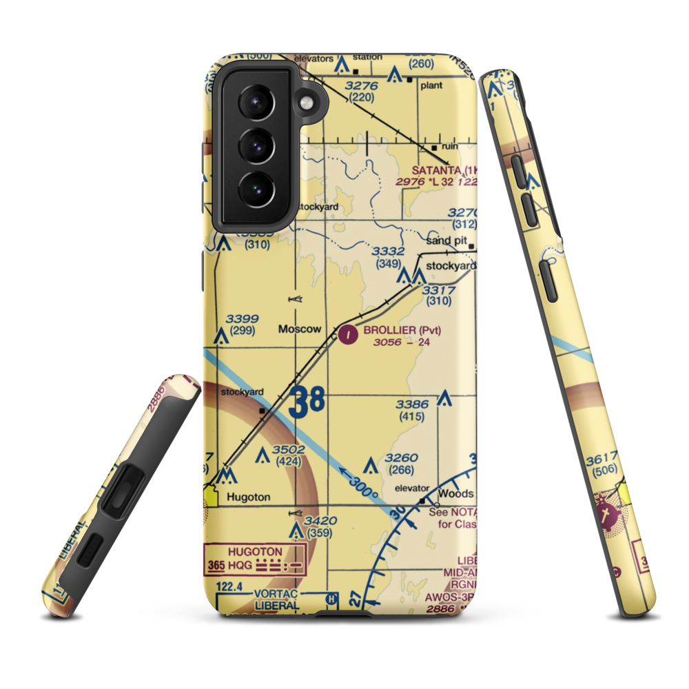 Brollier Airport (SN97) VFR Sectional Samsung Phone Case Samsung Galaxy S21 Plus model shown
