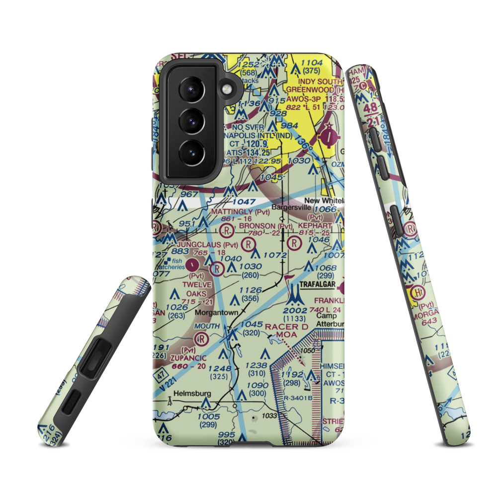 Bronson Airport (II93) VFR Sectional Samsung Phone Case Samsung Galaxy S21 FE model shown