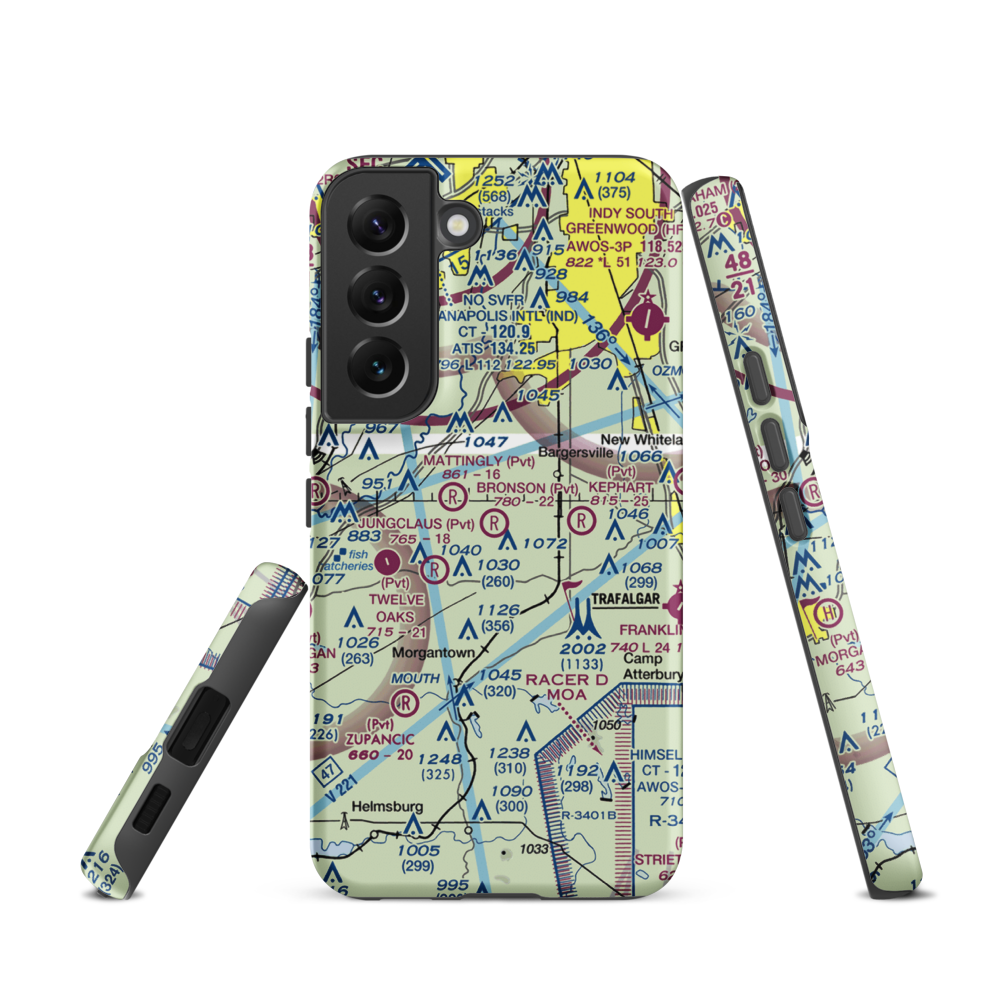 Bronson Airport (II93) VFR Sectional Samsung Phone Case Samsung Galaxy S22 model shown