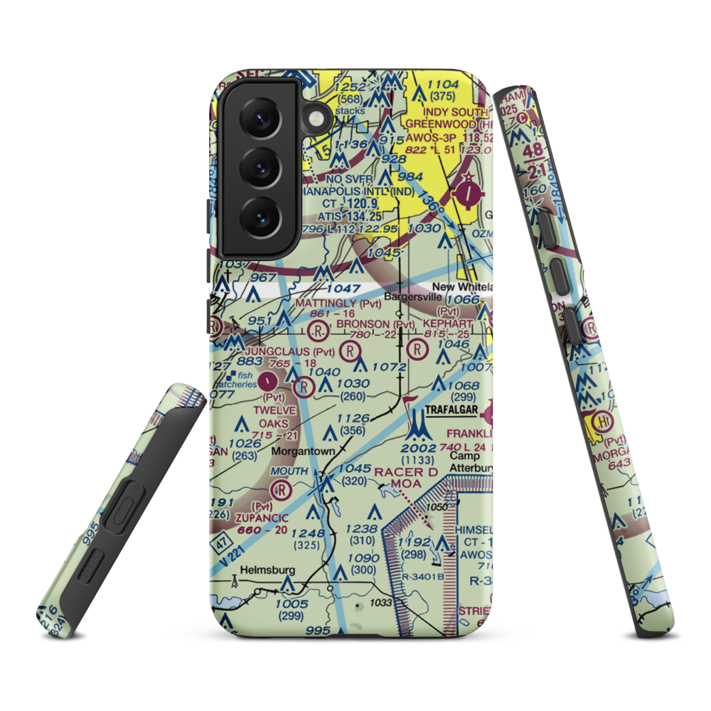 Bronson Airport (II93) VFR Sectional Samsung Phone Case Samsung Galaxy S22 Plus model shown