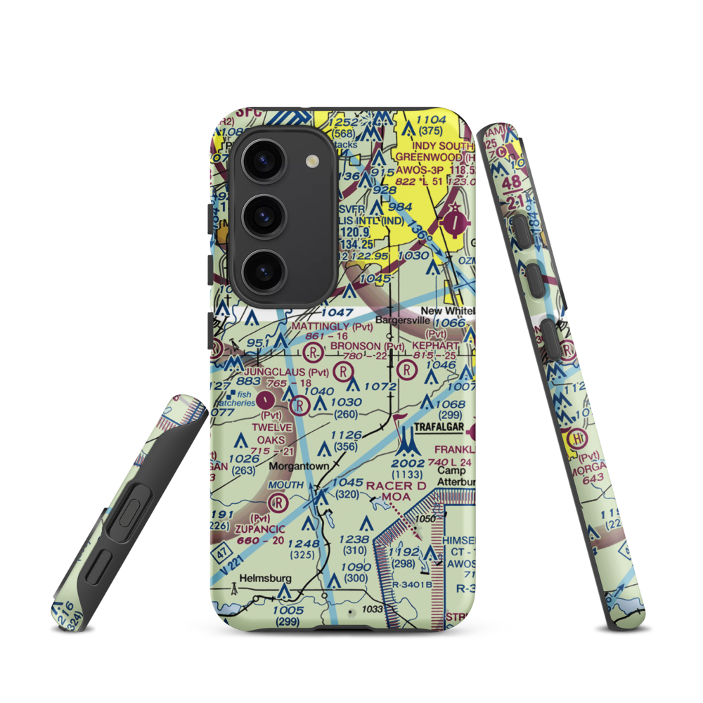 Bronson Airport (II93) VFR Sectional Samsung Phone Case Samsung Galaxy S23 model shown