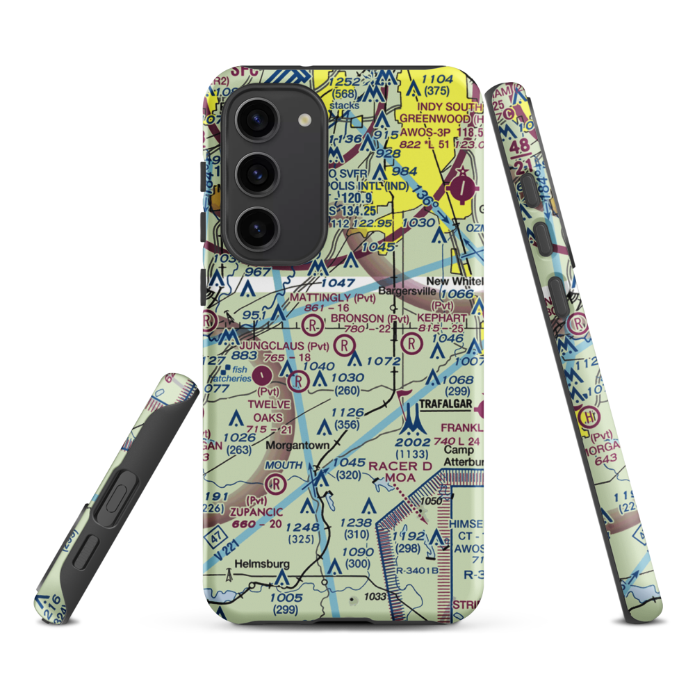 Bronson Airport (II93) VFR Sectional Samsung Phone Case Samsung Galaxy S23 Plus model shown