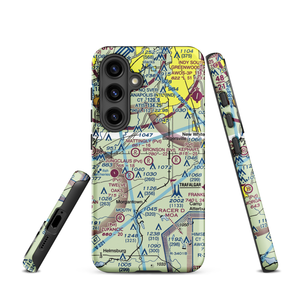 Bronson Airport (II93) VFR Sectional Samsung Phone Case Samsung Galaxy S24 model shown