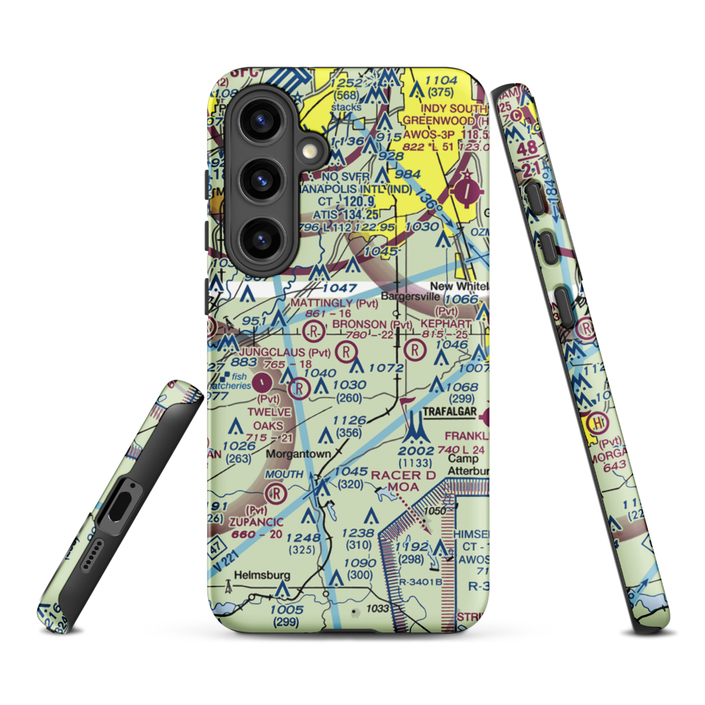 Bronson Airport (II93) VFR Sectional Samsung Phone Case Samsung Galaxy S24 Plus model shown