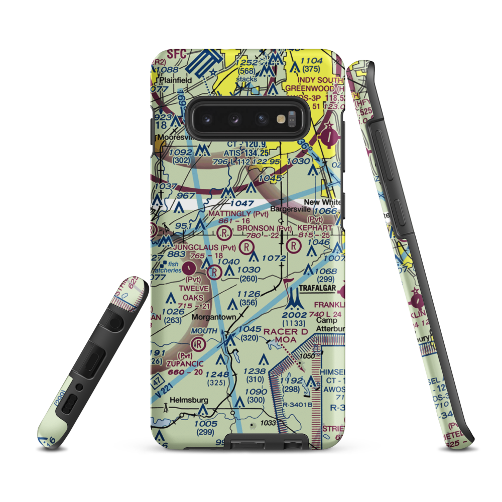 Bronson Airport (II93) VFR Sectional Samsung Phone Case Samsung Galaxy S10 Plus model shown