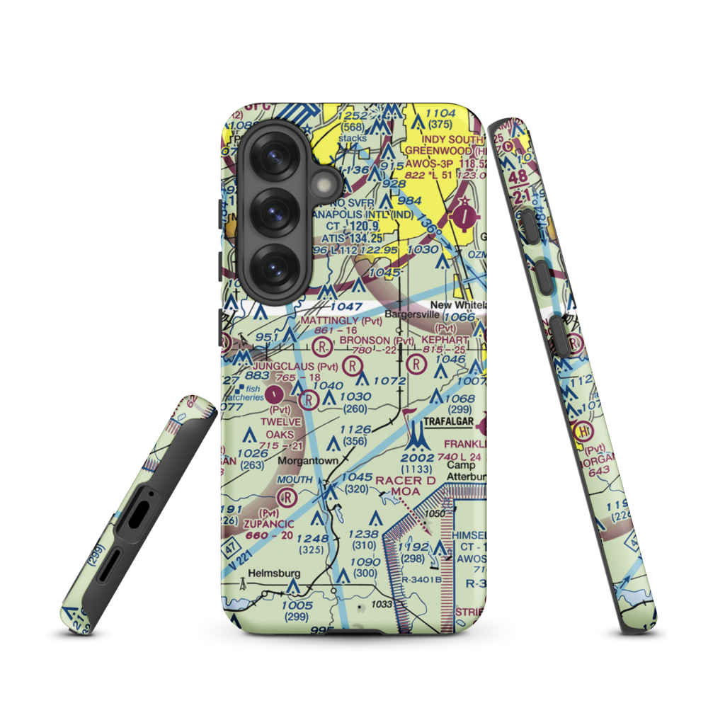 Bronson Airport (II93) VFR Sectional Samsung Phone Case Samsung Galaxy S25 model shown