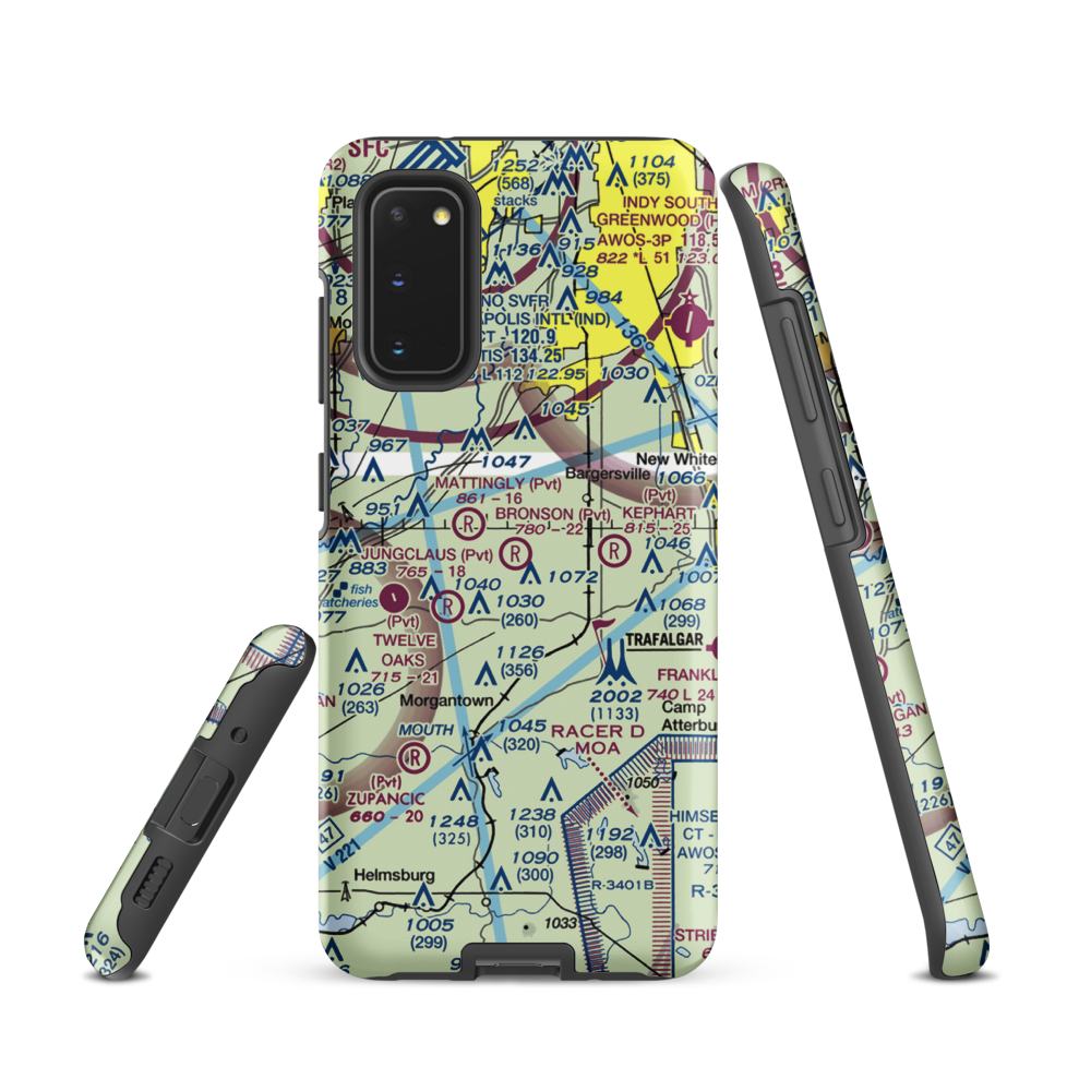 Bronson Airport (II93) VFR Sectional Samsung Phone Case Samsung Galaxy S20 model shown