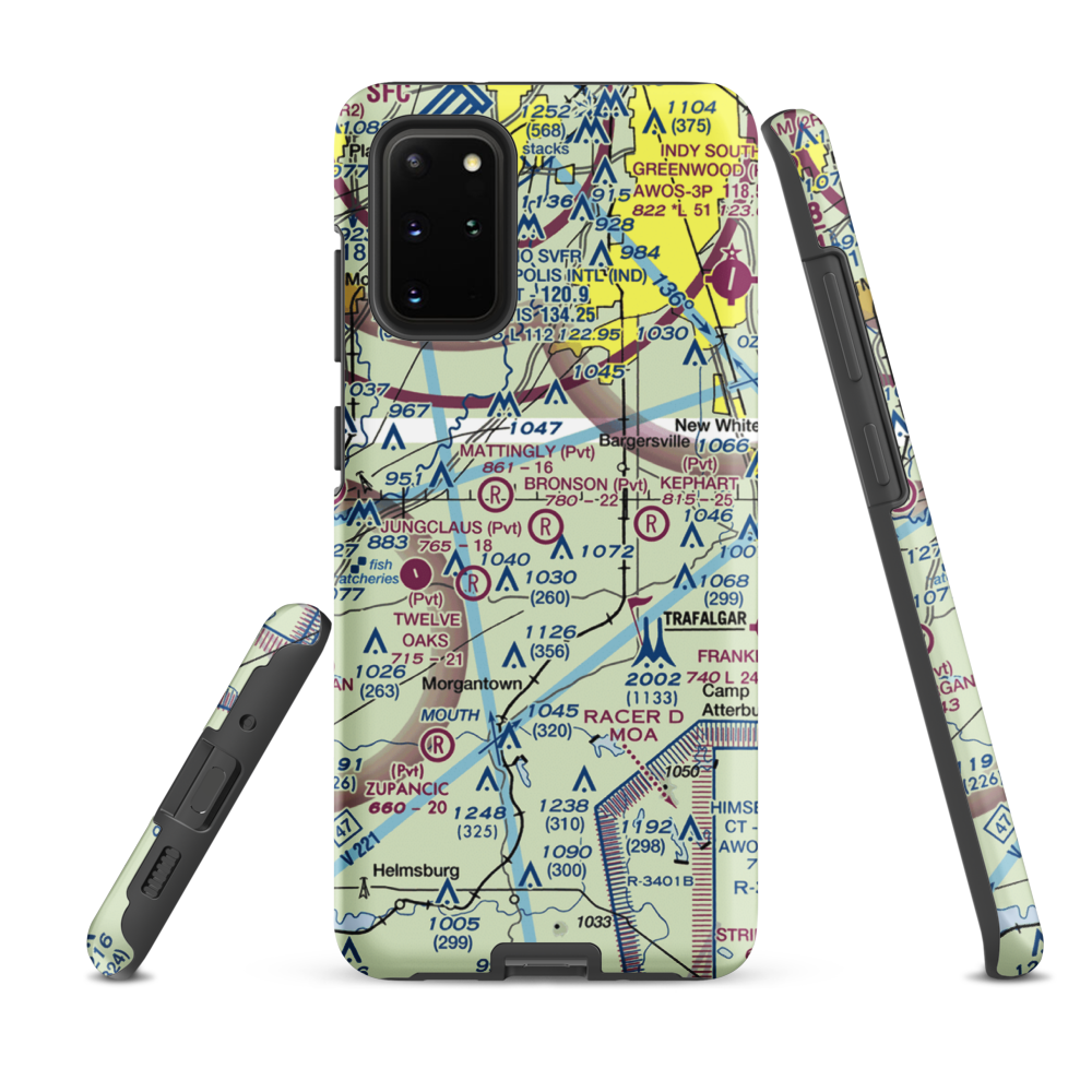 Bronson Airport (II93) VFR Sectional Samsung Phone Case Samsung Galaxy S20 Plus model shown