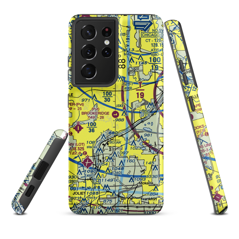 Brookeridge Air Park (LL22) VFR Sectional Samsung Phone Case Samsung Galaxy S21 Ultra model shown