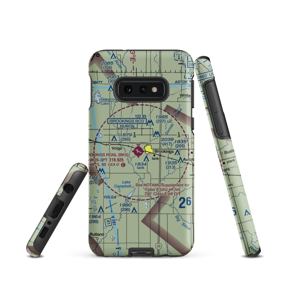 Brookings Regional Airport (BKX) VFR Sectional Samsung Phone Case Samsung Galaxy S10e model shown